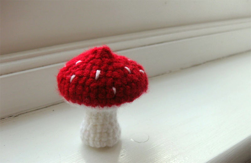 Red toadstool mushroom - crocheted