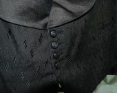 1900s Mens Vest Diamond Pattern Fabric Tiny Buttons Classy  Black Victorian Edwardian Steampunk