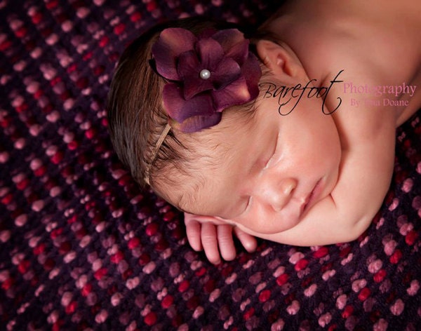 Plum Petals Flower Headband - Photography Prop