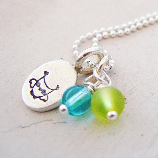 Cute woodland owl necklace for girls... Little girls custom jewelry.. hand stamped owl jewelry