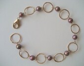 Hammered handmade link bracelet