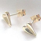 9k Gold Lovely Heart Stud Earrings - Made to Order