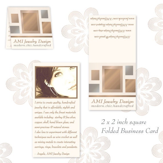 Custom Designed Mini Brochure or Folding Card - 2 x 2 inches when folded