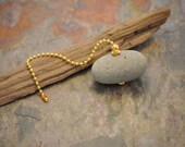Ceiling Fan Pull or Light Pull - Single Beach Stone on Gold