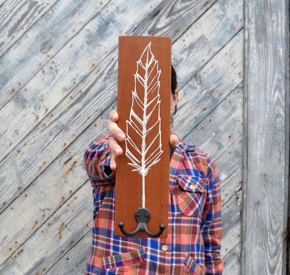 Feather Key Hook / Leash holder / Towel holder