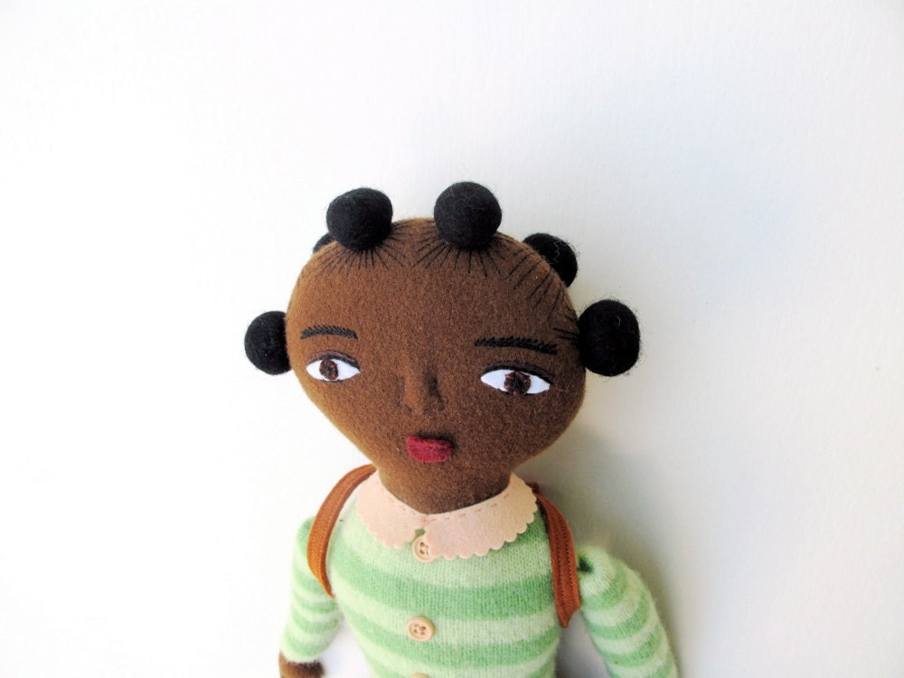 brown girl doll- school girl