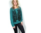 Owl shirt slouchy raglan top Medium / Large