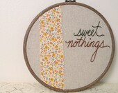 sweet nothings, embroidered wall art