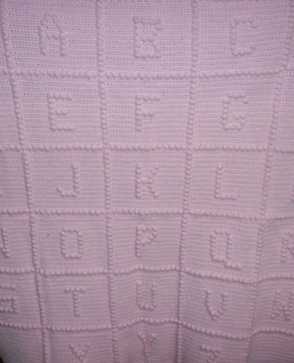 Hand Crocheted Baby Blanket, ABC, Gift for a baby girl