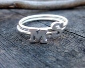 Sterling Silver Initial Stacking Ring by donnaodesigns