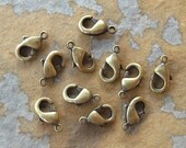 4 Lobster Clasp 10mm Antique Gold Patina Trinity Brass Co. LOW SHIPPING