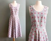 40s M Grey and Red Slouchy Jumper DRESS