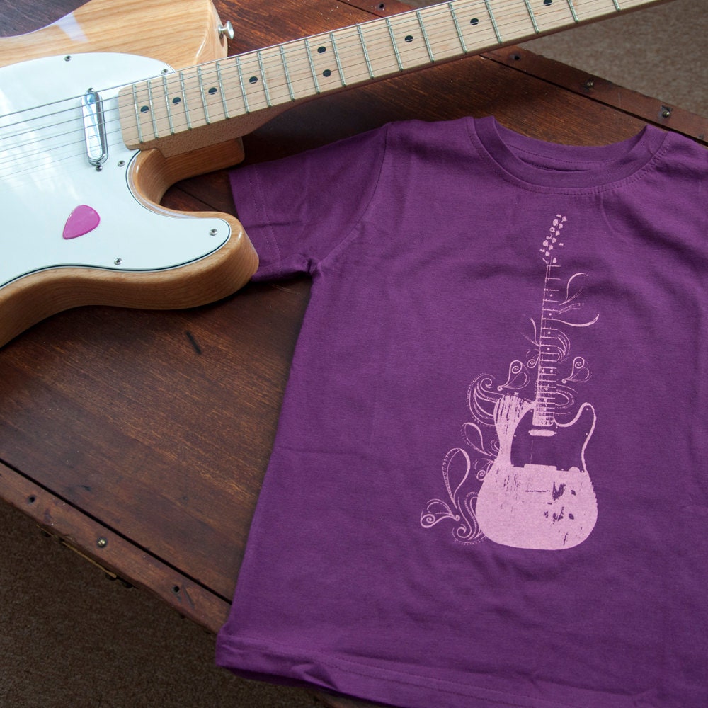 Tele-swirl Guitar Organic Cotton T-Shirt (4T)