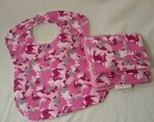 Burp cloth in Pink Camo flannel print