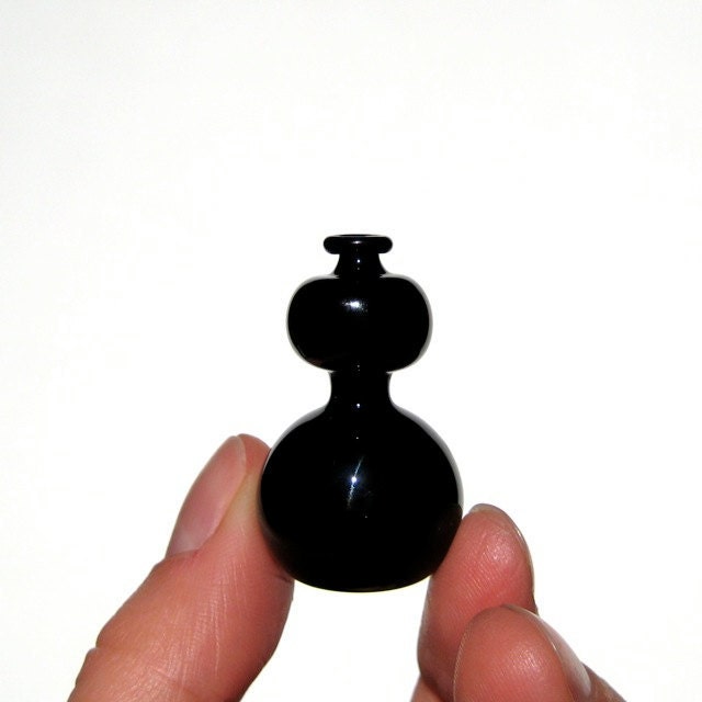 Hand Blown Glass Vase in Black