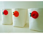 Roses Flower Box bin basket Storage Set Weddings decor  Party Gift Wrap Red Orange Yellow White Linen Fabric Organizer tagt team