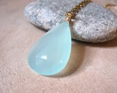 Blue Chalcedony Gold Necklace
