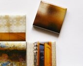 TILES FROSTED MIRROR Fridge Magnet set of 4