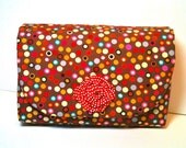 Clutch for Diapers and Wipes in Multi Colored Dots
