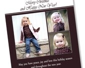 Simple Brown and White 3 Photo Holiday Card Il_170x135