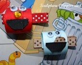 Elmo or cookie monster ribbon sculpture bow.  Free ship promo.