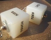 Upcycled Jewelry - Glow in The Dark - Naughty Dice Earrings