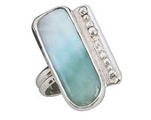 Larimar and Sterling Silver Ring, Size 9  r7larg1935