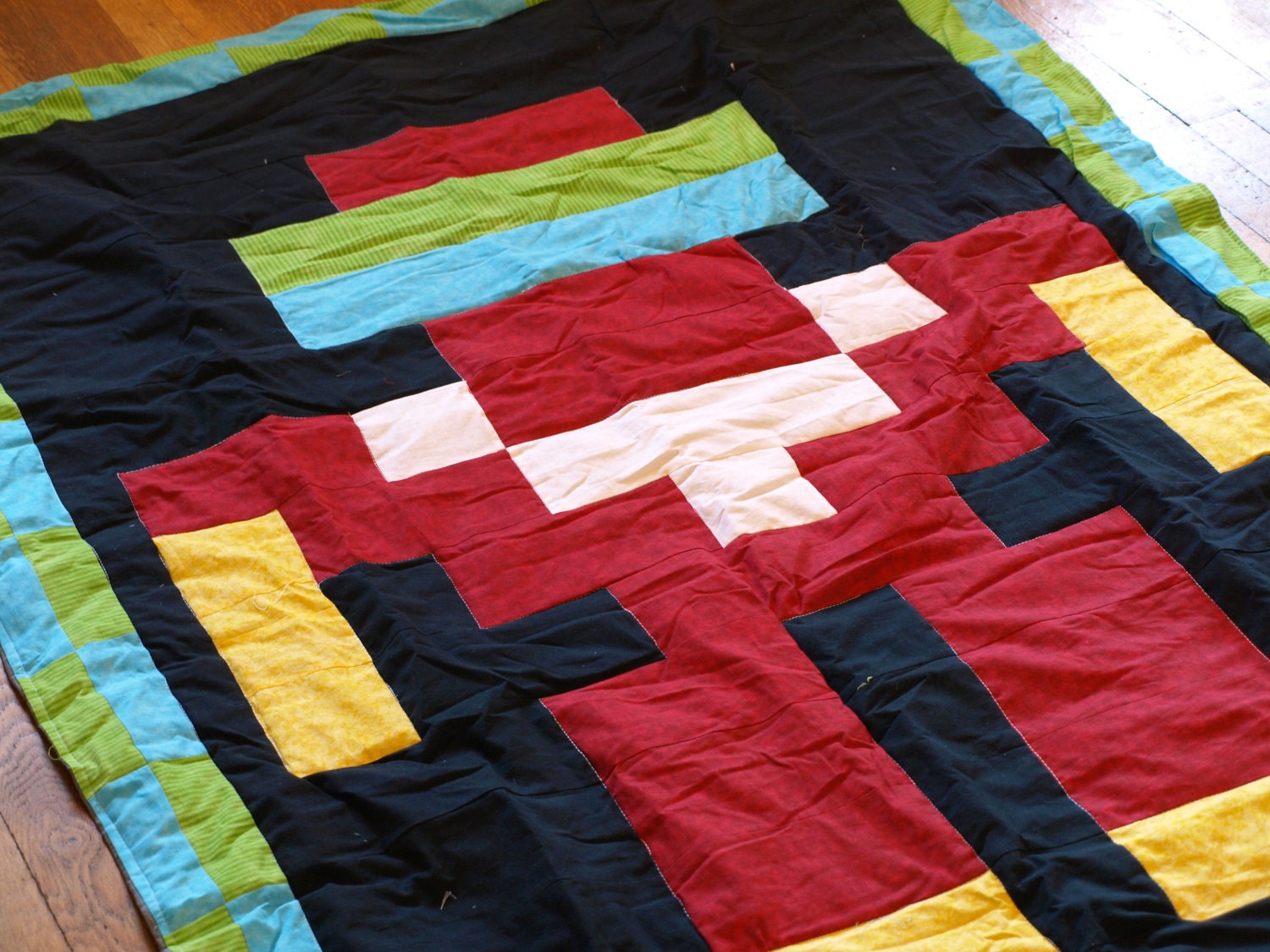 Lil Bigger Geek, Robotron Style Quilt