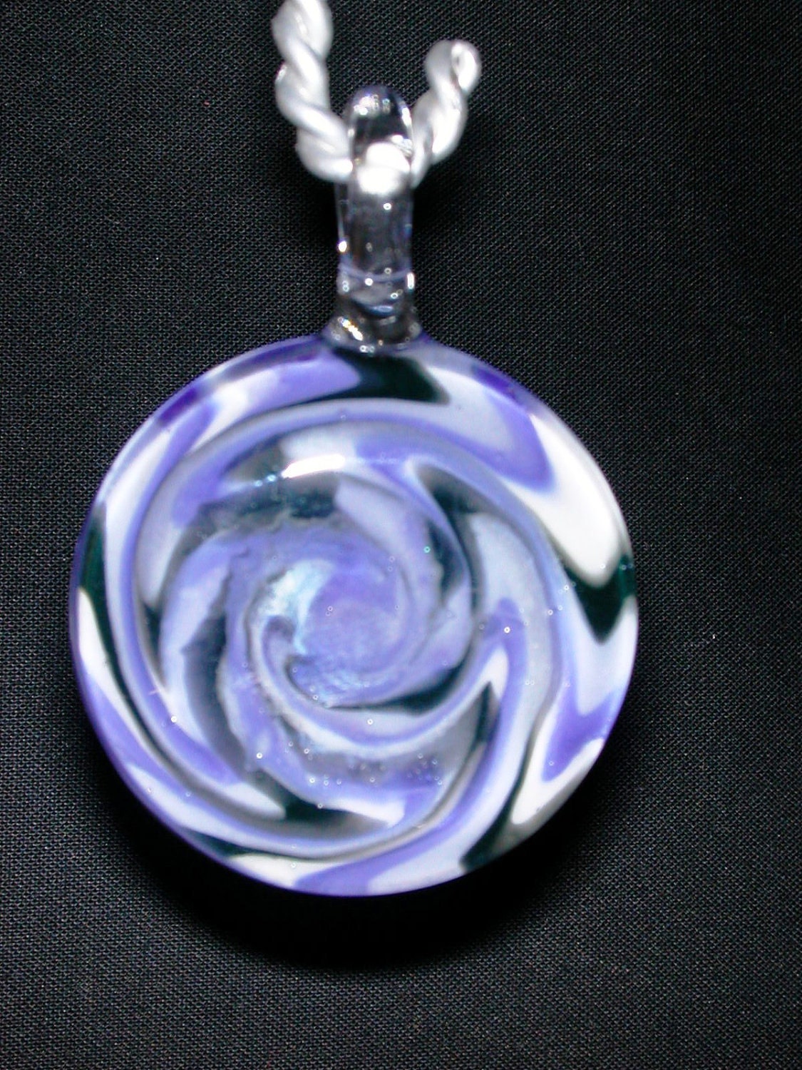 Blue and Black Wig-Wag Pendant
