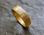 22k yellow gold wedding band, rustic texture, 5mm wide, size 8 made to order, modern tribal
