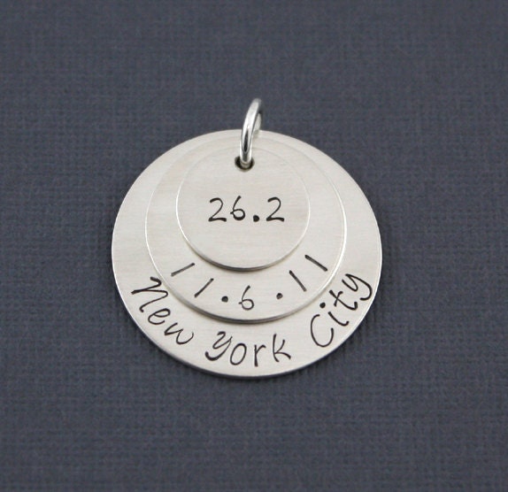 Runner Jewelry - Triple Stack - Marathon, Half Marathon,10K, 5K, Triathlon Sterling Silver Charm