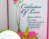 Brides Bouquet Invitation Set with Matching Save the Date
