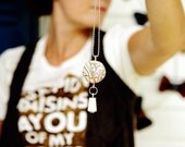 Magnetic Necklace - 3 in 1 Orange Sherbet Cork Magnetic LOCKET SET - Recycled Jewelry