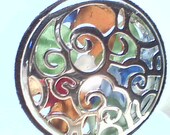 Genuine Mixed beach sea glass double sided pendant handmade necklace