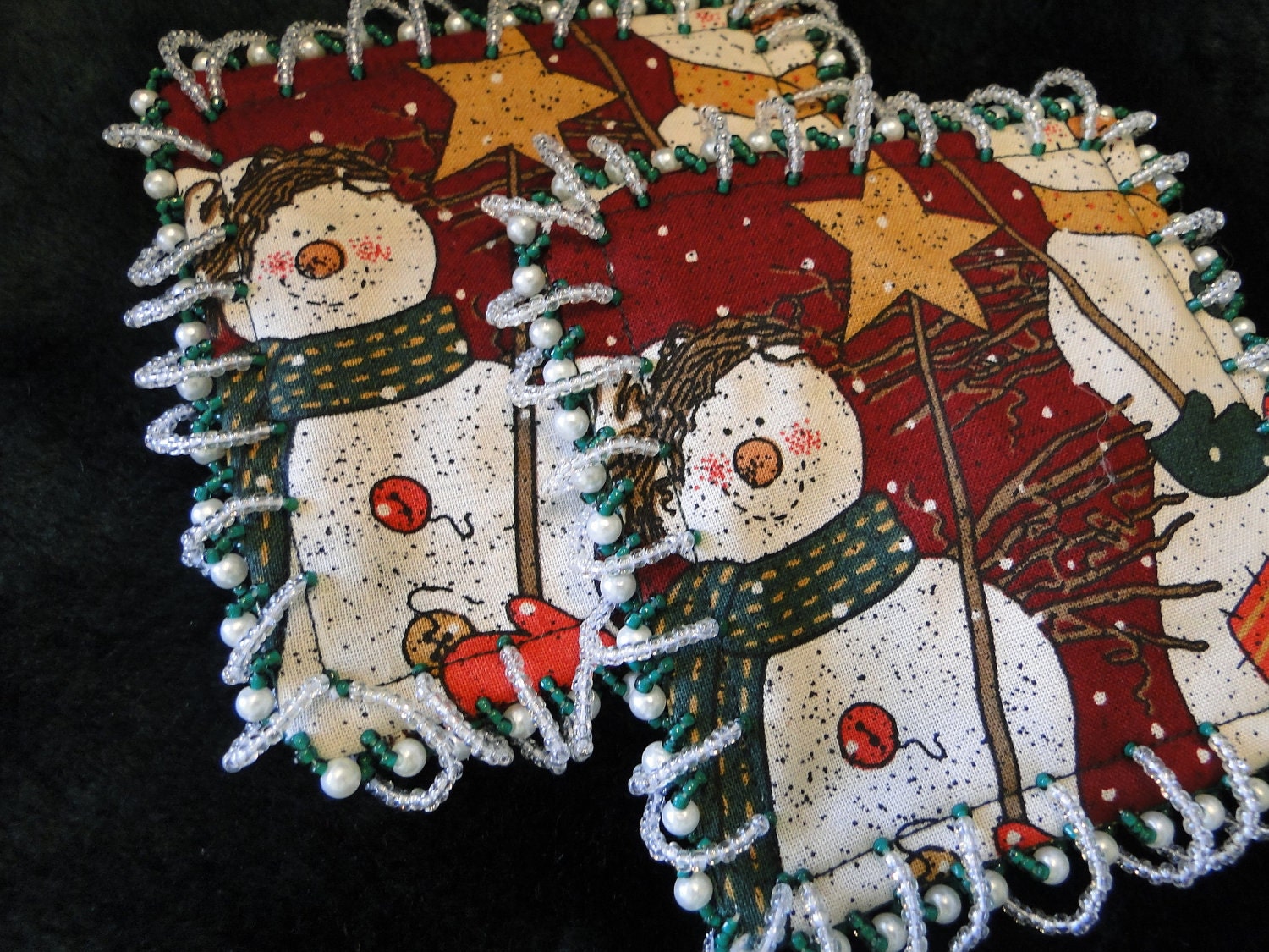 Ice and Snowman Set of 2 Coasters