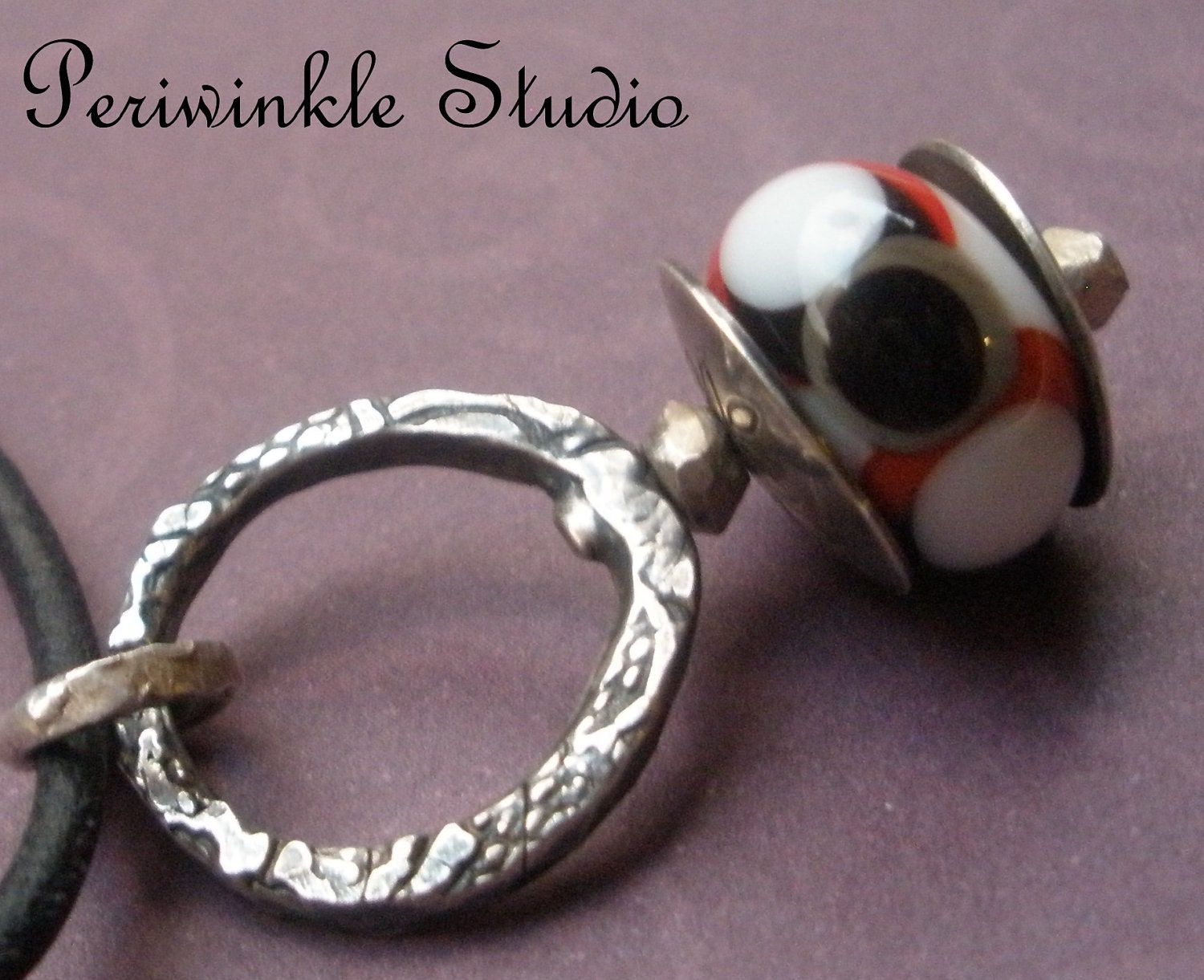 Handmade Glass Bead and Pure Silver Necklace