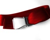 Red Seatbelt Belt - Airline Seat Belt Buckle