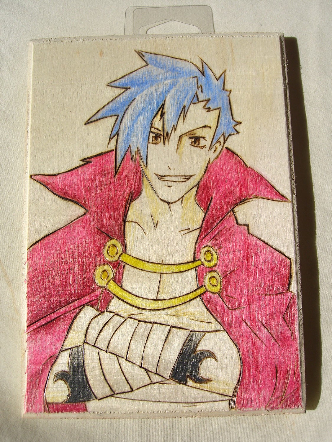 Gurren Lagann "Kamina" Woodburning Plaque