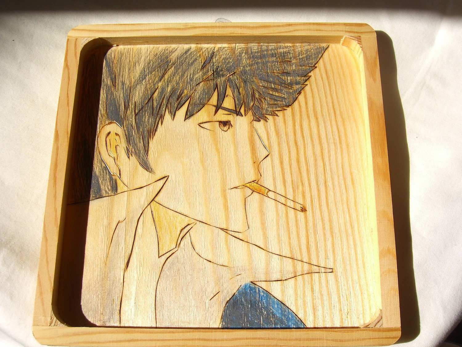 Cowboy Bebop "Spike"  Woodburning Plaque