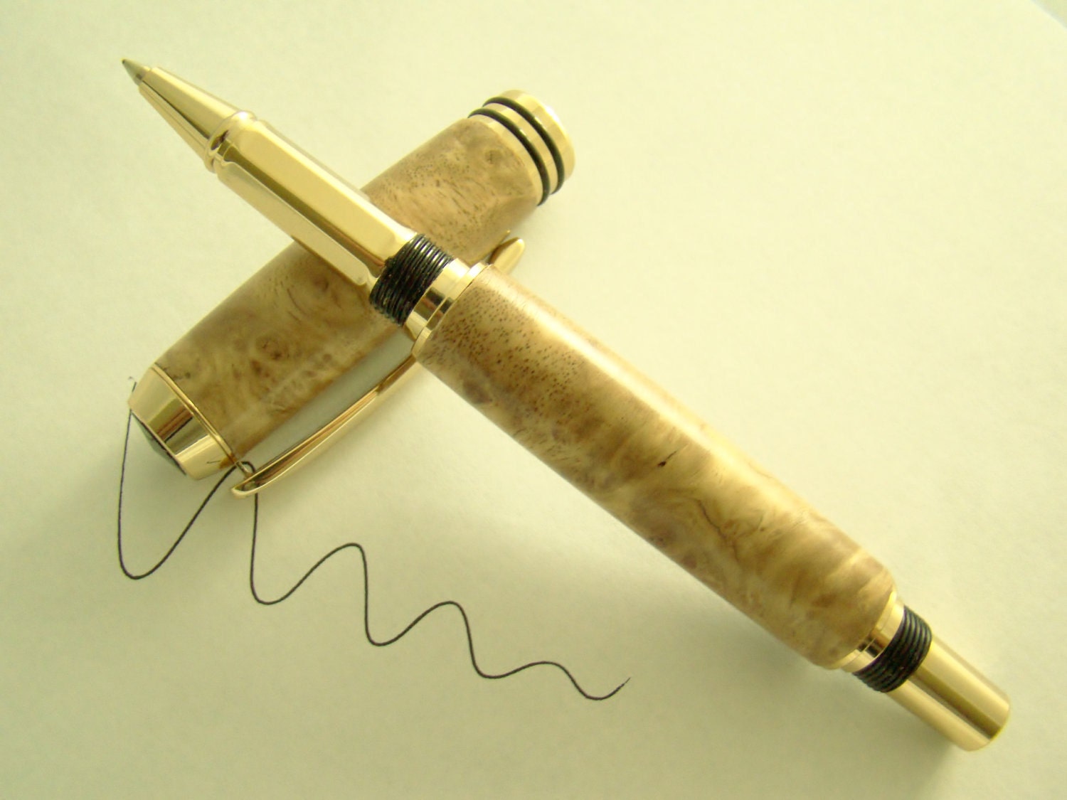 Handcrafted Tasmanian Eucalyptus Tycoon Rollerball Wooden Ink Pen Free Shipping