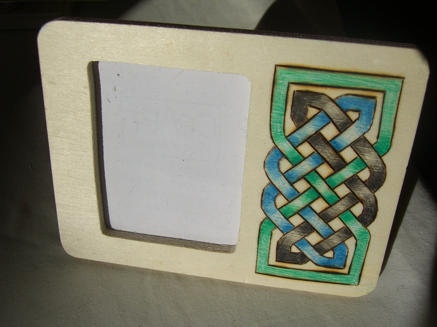 Celtic Knotwork Woodburned Photo Frame