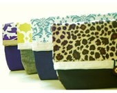 Mix bags and purses: Bridesmaid Clutch Set 4 Wedding Party Design Your Own Red Blue Black Custom Handmade Pouch Make Up tagt team