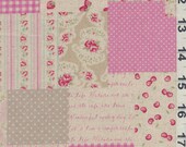 Japanese Fabric: Strawberry Patchwork Pink Linen Cotton  - Kawaii Half Yard