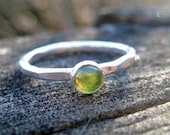 Handmade sterling silver ring Peridot stacking ring solitaire stackable August birthstone