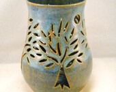 Tree Luminary Candle Holder with Spring Leaves