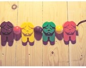 SALE 20 PERCENT OFF. Danish design. Retro dog toy mobile. Perfect for the stroller.