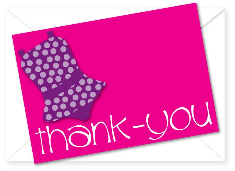 Pool Birthday Party Thank You Card