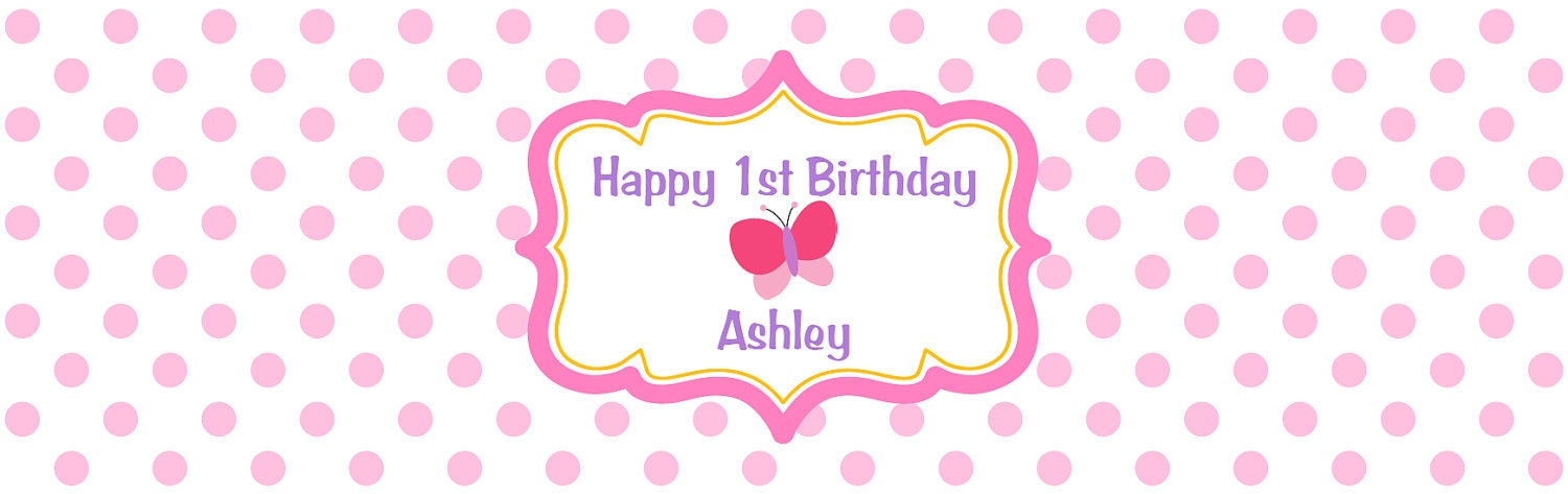 Butterfly Themed Water Bottle Labels - Butterfly Birthday Party Decorations - Water Bottle Wraps (12)