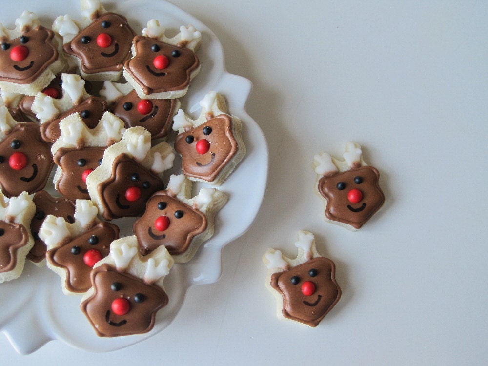 Oh so small RUDOLF Reindeer sugar cookies - 6 dozen