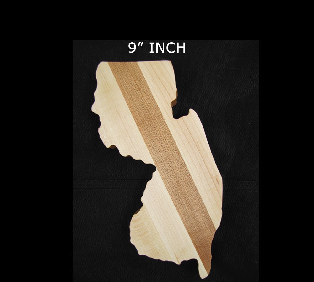 9" inch New Jersey State Shaped Cutting Board, Cheeseboard